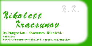 nikolett kracsunov business card